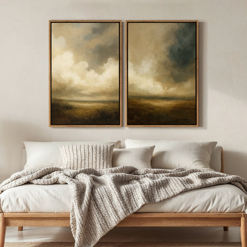 Art mural encadré sur toile, impressions murales abstraites rétro 24 "x 36", H 36 po x l 24 po, Naturel