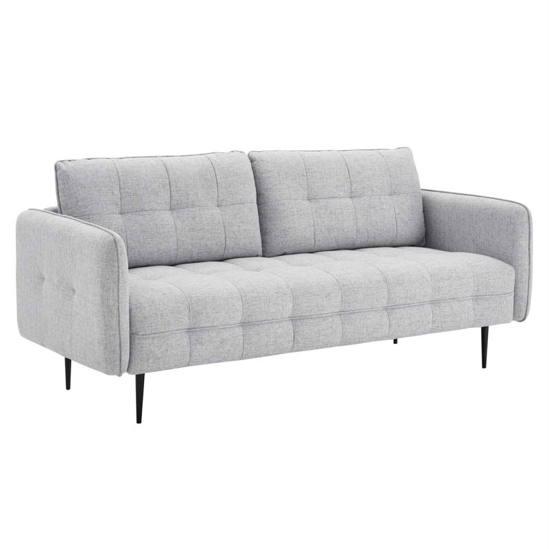 Canapé en tissu touffeté Cameron, Velours bleu royal, Noir