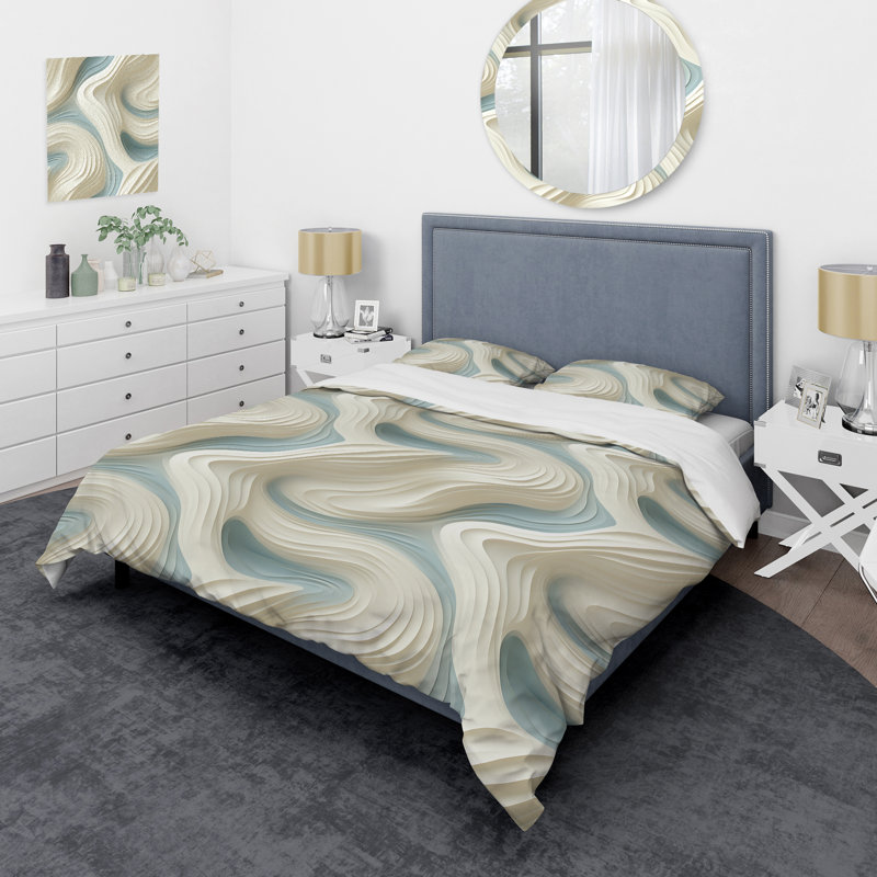 Kahraman Sculptural Simplicity - Ensemble de housse de couette abstrait - Microfibre de polyester