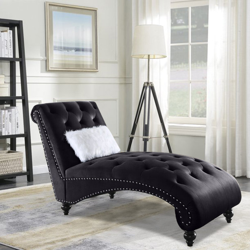 Chaise longue, Velours noir