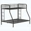Cadre de lit simple superposé noir sur lit double Long Beach brillant, mobilier de chambre à coucher moderne bord de mer