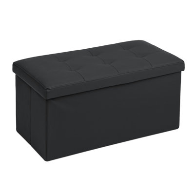 30" PU Leather Upholstered Storage Bench Ottoman Stylish and Functional Design for Bedroom or Living Room by Ebern Designs