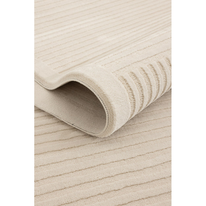 Luxurious Machine-Woven Area Rug, 2.6 x 4.9 Feet, Cream & Cinnamon | 50% Polyester / 50% Cotton, 1.0 cm Pile Height, 1975 g/m² | Easy to Clean, Vacuum & Spot Clean, Perfect for Living Room & Bedroom Decor