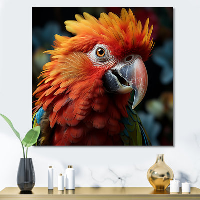 Portrait de perroquet orange - art mural perroquet
