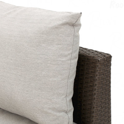  Chaise de coin d'extérieur en osier 1 pièce avec coussins imperméables toutes saisons