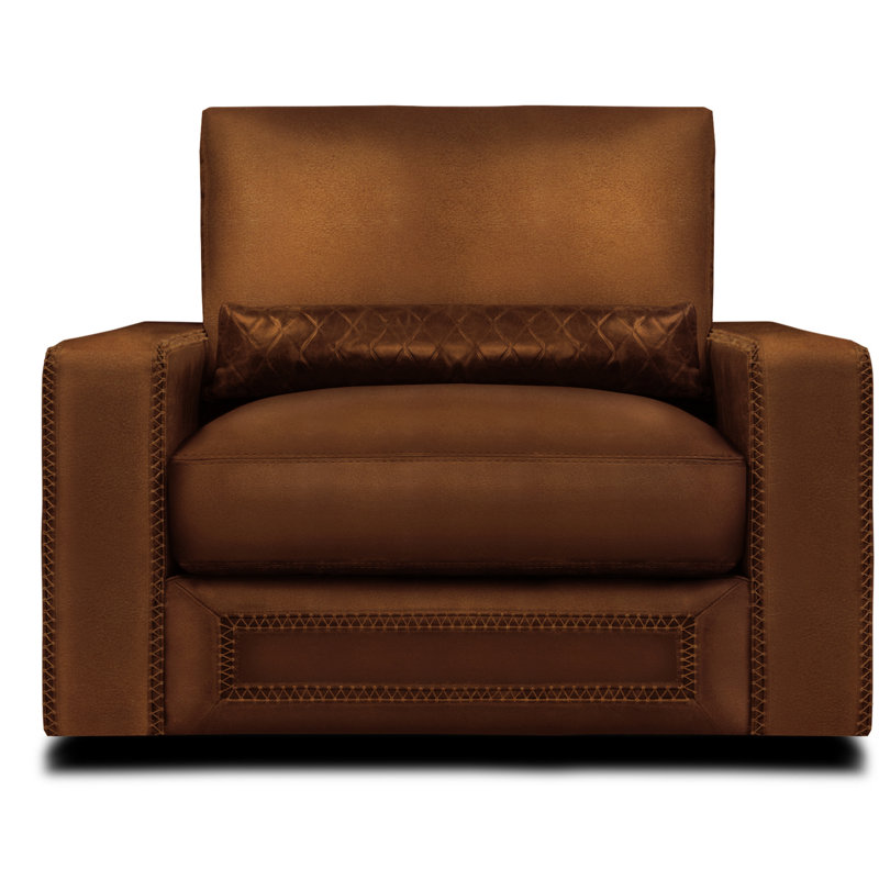 Downtown Cowboy Swivel Club Chair, Polo (Maestro Artisano), Ash Honey