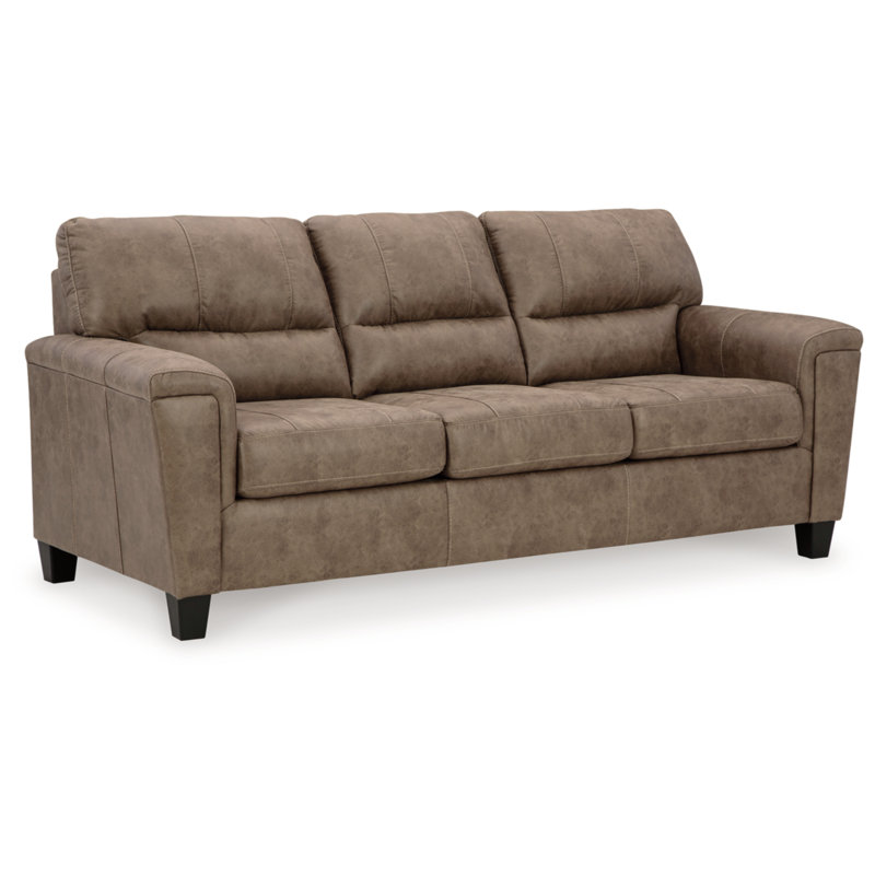 89'' Faux Leather Sofa, Brown