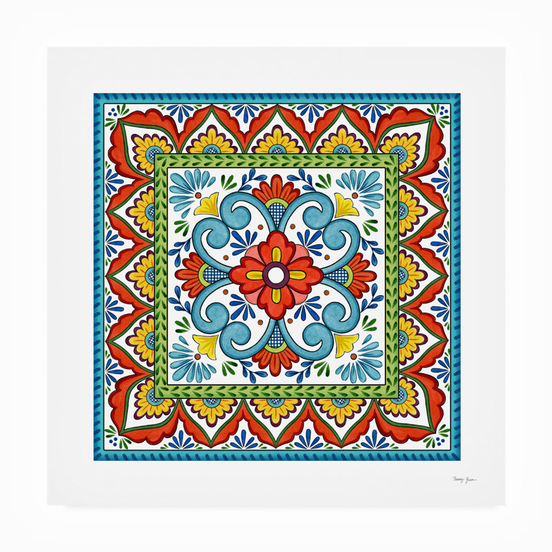 Toile extérieure «Seville II» de Nancy Green, H 14 po x l 14 po x P 1,5 po