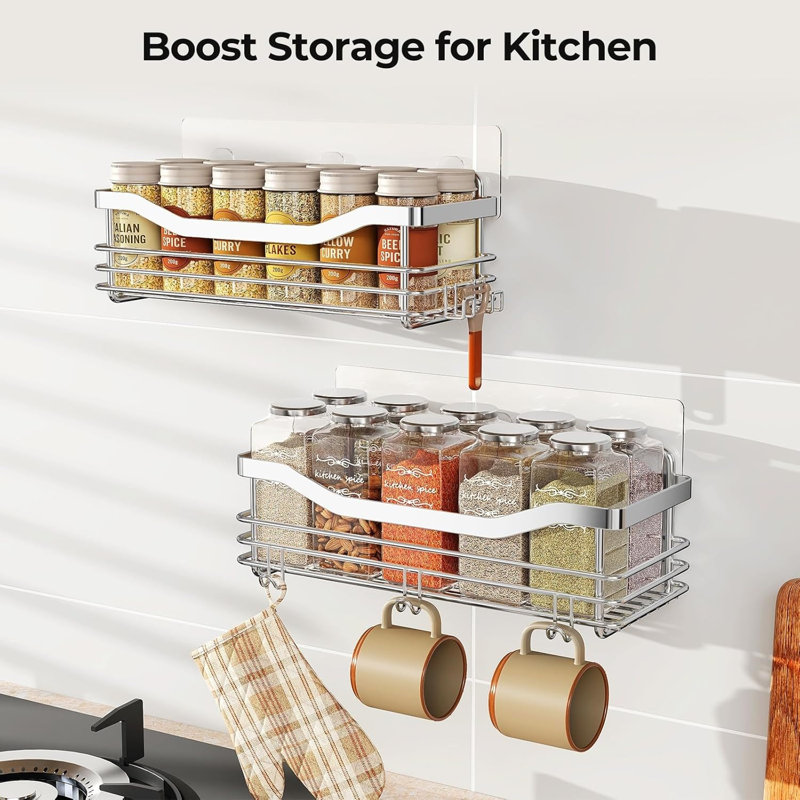 Stainless Steel Wall Bathroom Shelves