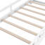 Lit plateforme en bois avec éclairage à DEL intégré, tête de lit avec rangement et garde-corps pour plus de sécurité et de commodité-949776743