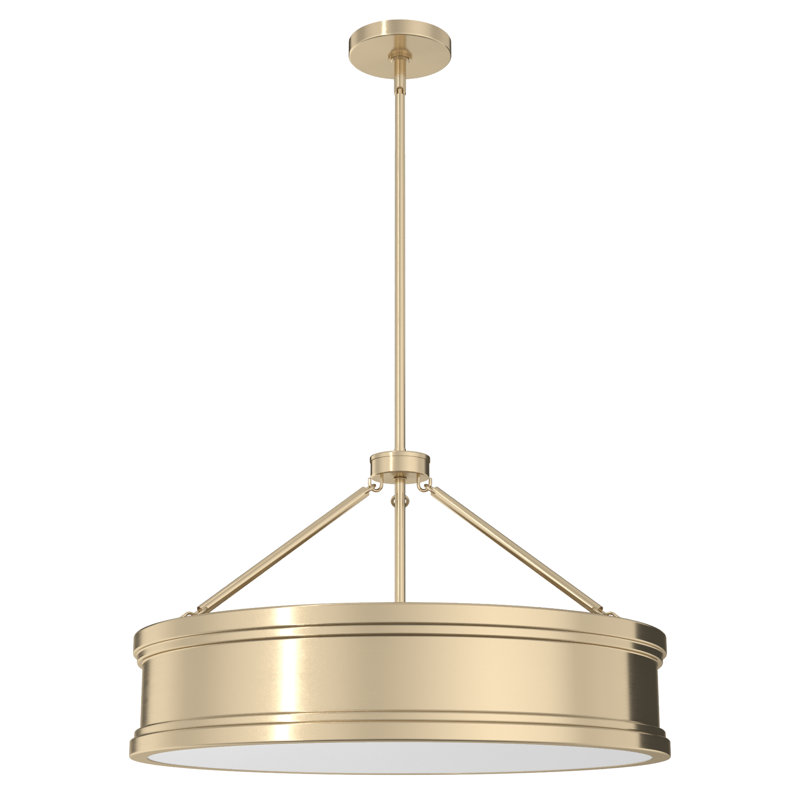 Alturas Gold 24-Inch Drum Pendant Light with Glass Diffuser