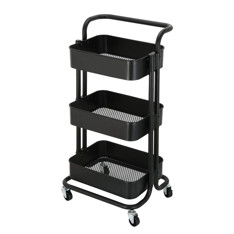 35.07'' H x 16.93'' W 3 - Cabinet Utility Cart with Wheels