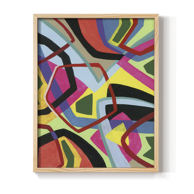 Bold Shape Shift II Framed Print - Solid Wood, 15" H x 12" W