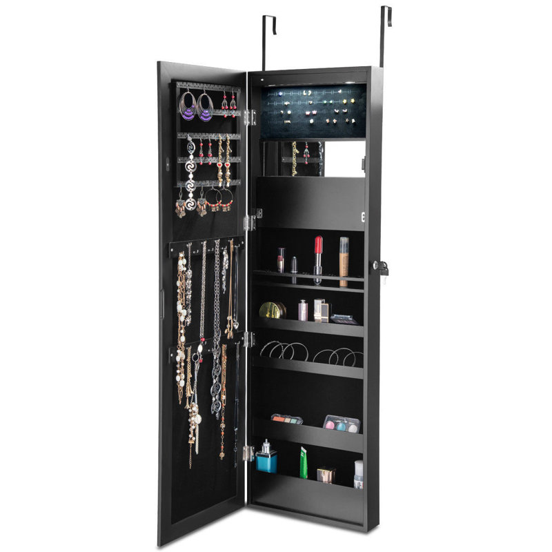 Christiana 14.5'' Wide Over-the-Door Jewelry Armoire, Black