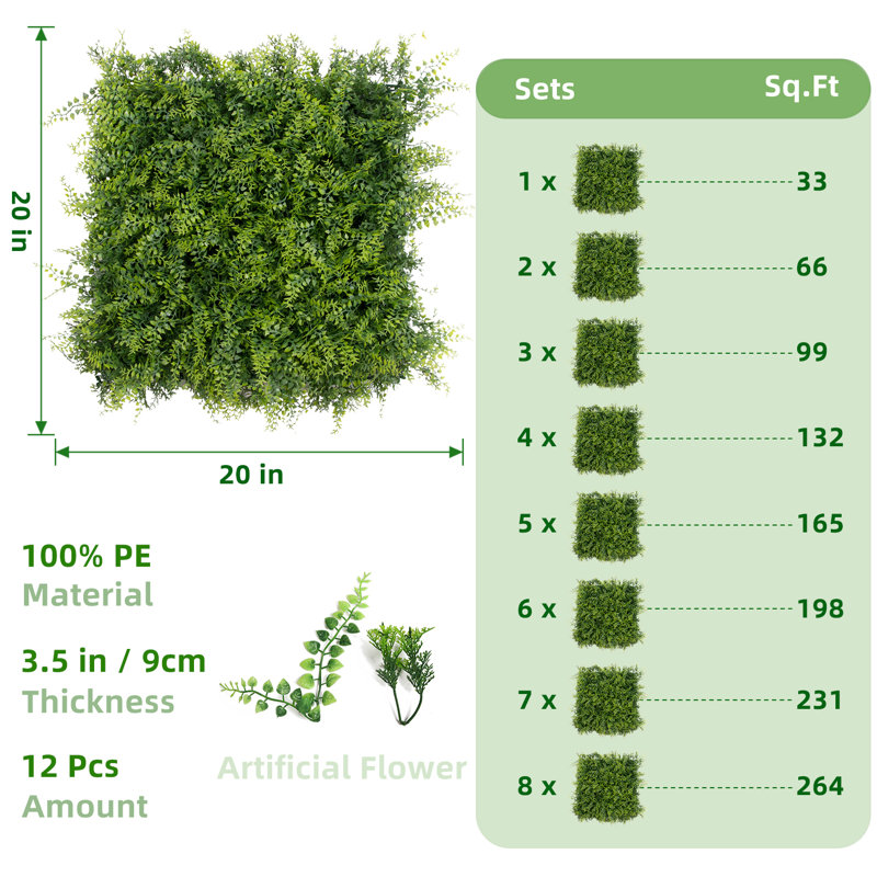 Artificial Hedge Panels Greenery Wall