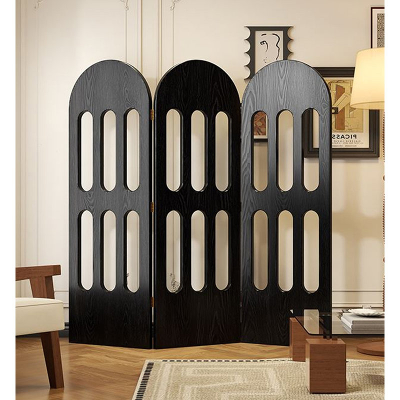 French Antique Solid Wood Hollow Folding Screen
