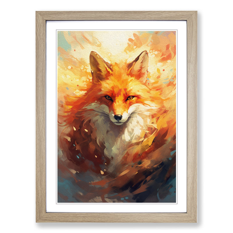 Single Picture Frame Print on Wood, Oak Framed, 46cm H x 34cm W