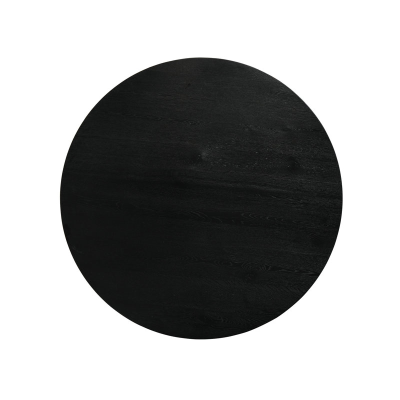 Ebony 59" Round Dining Table, Base, Solid Wood + , Natural Surface Feature