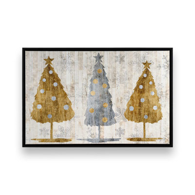 Imprimé d'arbres de Noël métalliques