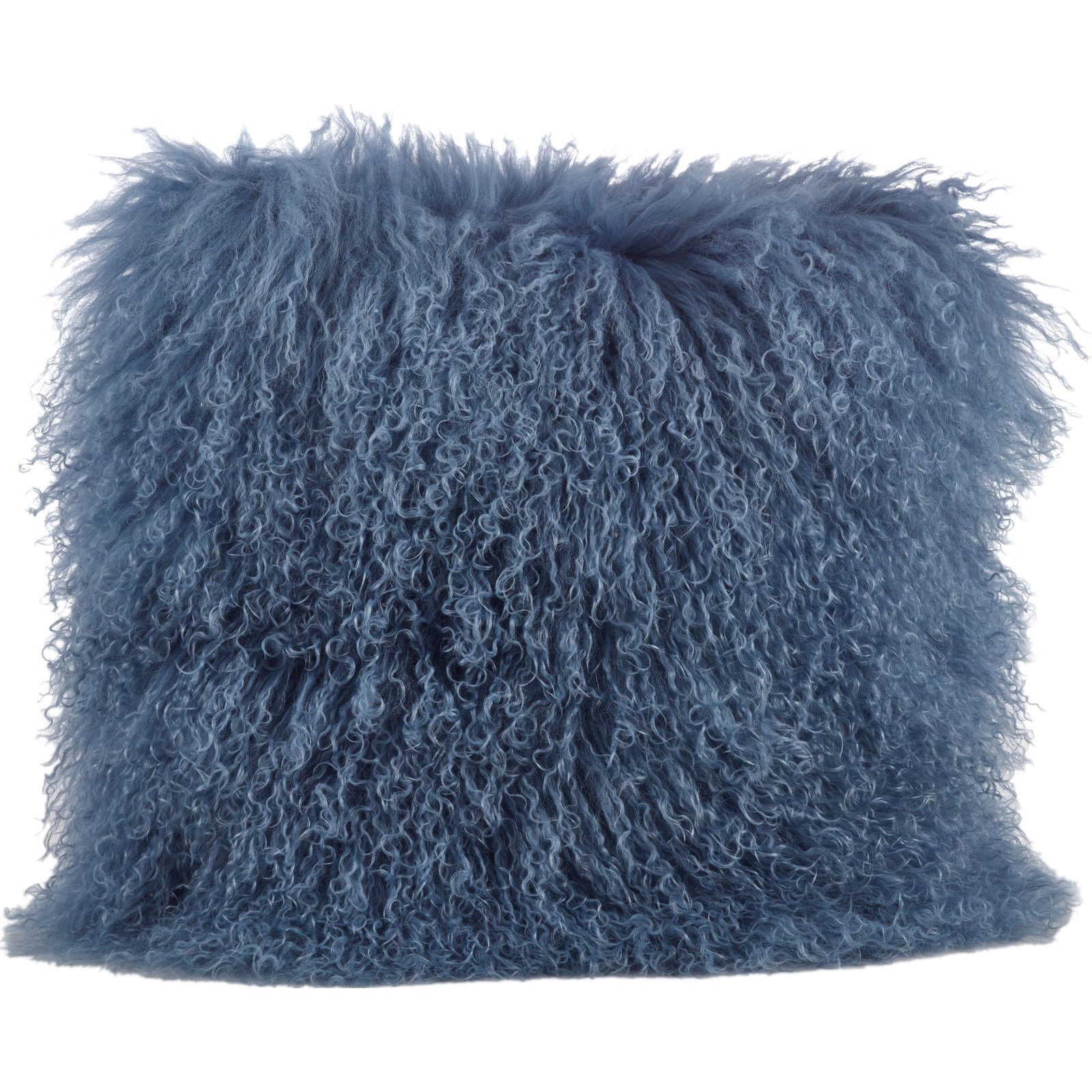 Iyana Wool Throw Pillow, Bluish Gray, Square 20"