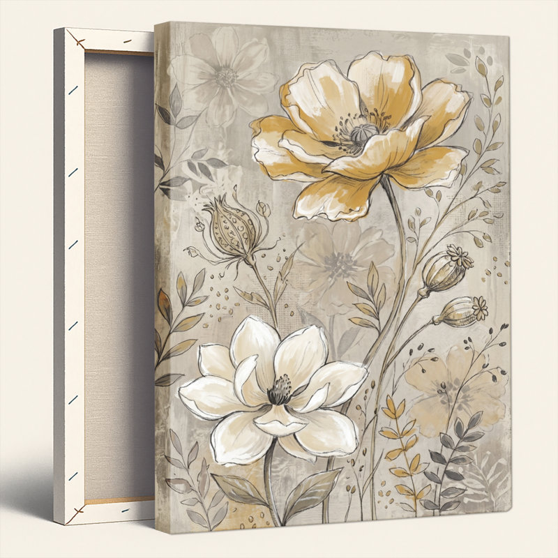 Ensemble de 1 tableau sur toile à motif floral, 24"H x 18"W, Wrapped Canvas