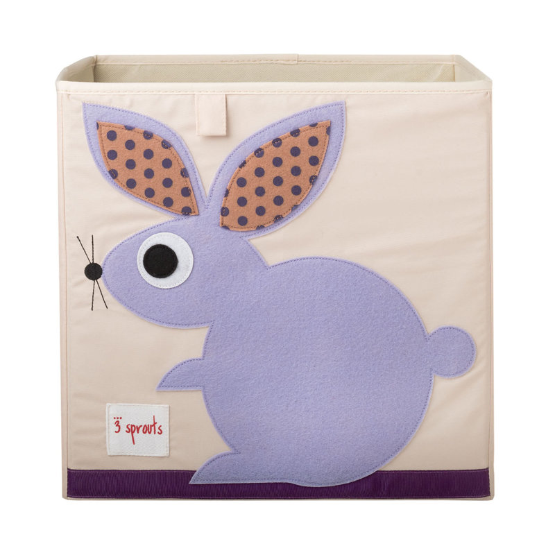 3 Sprouts - Toy Storage Cube for Baby and Kids - Rabbit
