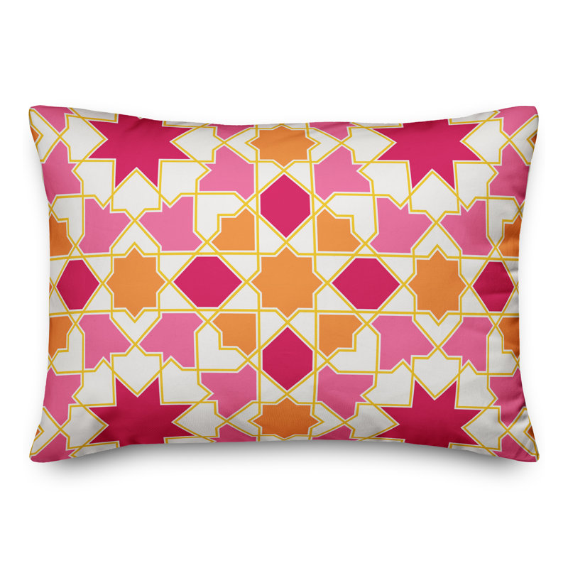  Coussin lombaire intérieur / extérieur Tile, Rose / Orange, Pas de bourre