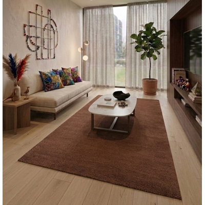 Tapis d'intérieur 100% laine Choco