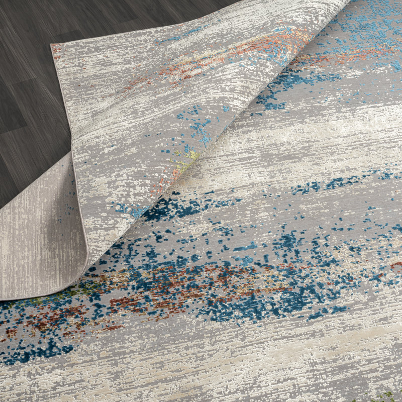 Lydian Abstract Area Rug in Gray, Rectangle 13'2" x 16'5"