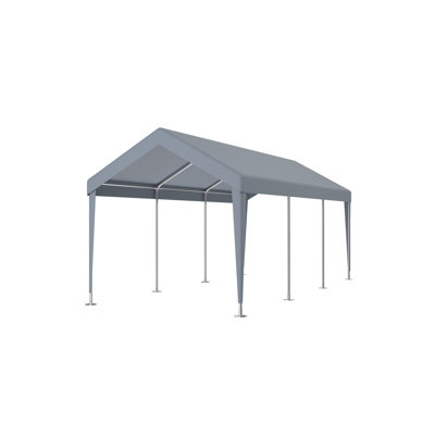 12' X 20' Portable Garage Carport Canopy, Heavy-Duty With Strong Frame. 2 Doors, 4 Ventilated Windows, For Car, Truck, Garden Tools, Quick Assembly, Grey Heavy Duty Carport, Steel Frame & Pe Canopy.