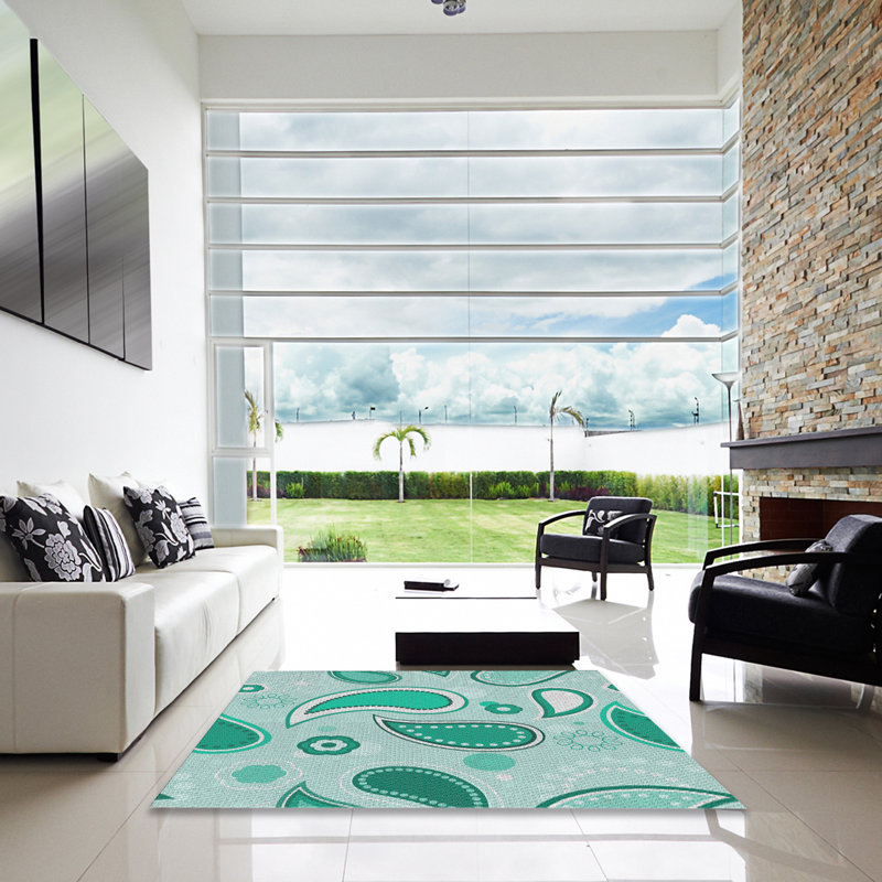 Tapis vert tissé à la machine, Carré de 6 pi