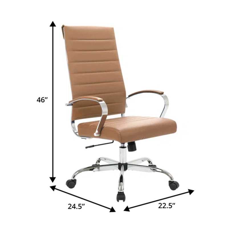 Fauteuil de direction en cuir Mulkey, Brun