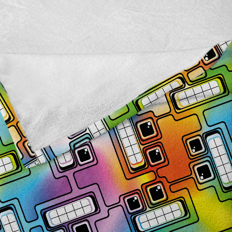 Ambesonne Colorful Fleece Throw Blanket Fun Characters Pattern Multicolor, 70" W x 90" L