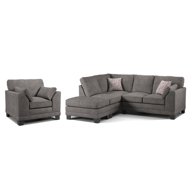 Atenas 2 - Piece Living Room Set, Left Hand Facing, Charcoal
