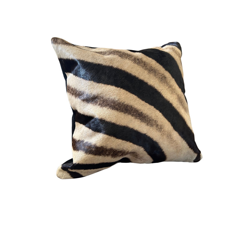 Real Zebra Skin Pillow Cover 17X17 inches