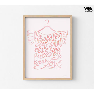«Porter l'amour» par Kamdon Kreations, décor de chambre d'enfant rose, impression encadrée de Colossiens 3: 14, art mural de bébé chrétien, joli bébé fille