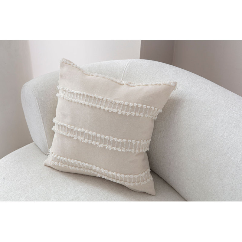 Luxury Cushion Cover, Cream Color, 16.9 x 16.9 inches | 100% Polyester Fabric, Machine Washable | Soft & Durable, Perfect for Home Decor, Living Room, Bedroom, and More | Enhance Your Comfort and Style