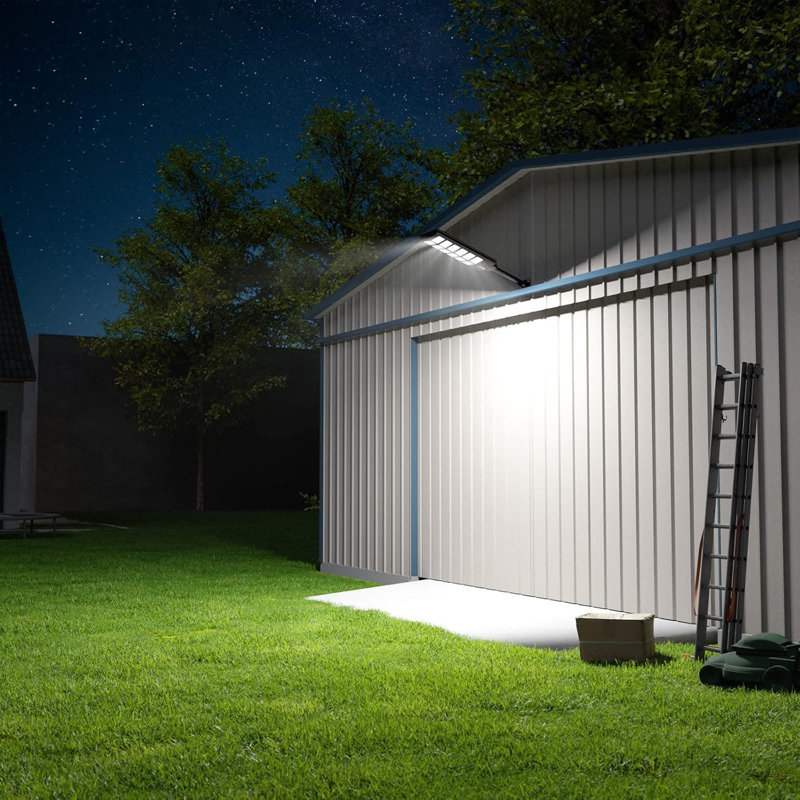 Réverbère solaire 4800W, éclairage extérieur ultra lumineux IP66 de 148 000LM avec capteur de mouvement et télécommande, pour le jardin de l'entrée