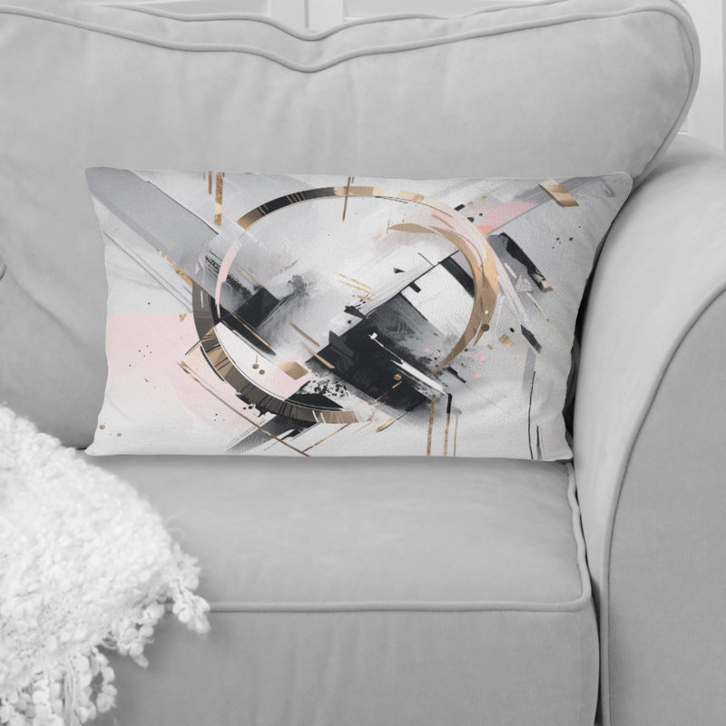 Coussin décoratif rose et gris Mosaic Echoes II