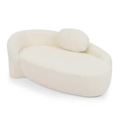Modern Oval Single Lazy Sofa Chair with Integrated Backrest