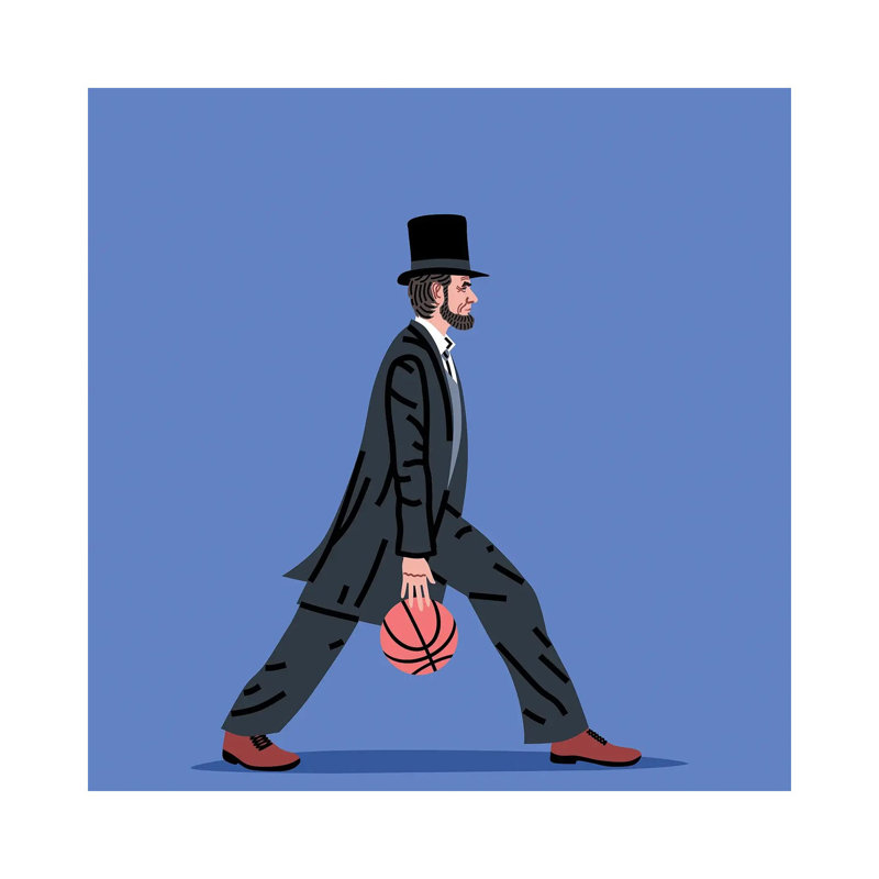 Balling Lincoln par Elad Shagrir - impression, H 12 po x l 12 po x P 1,5 po, Toile tendue