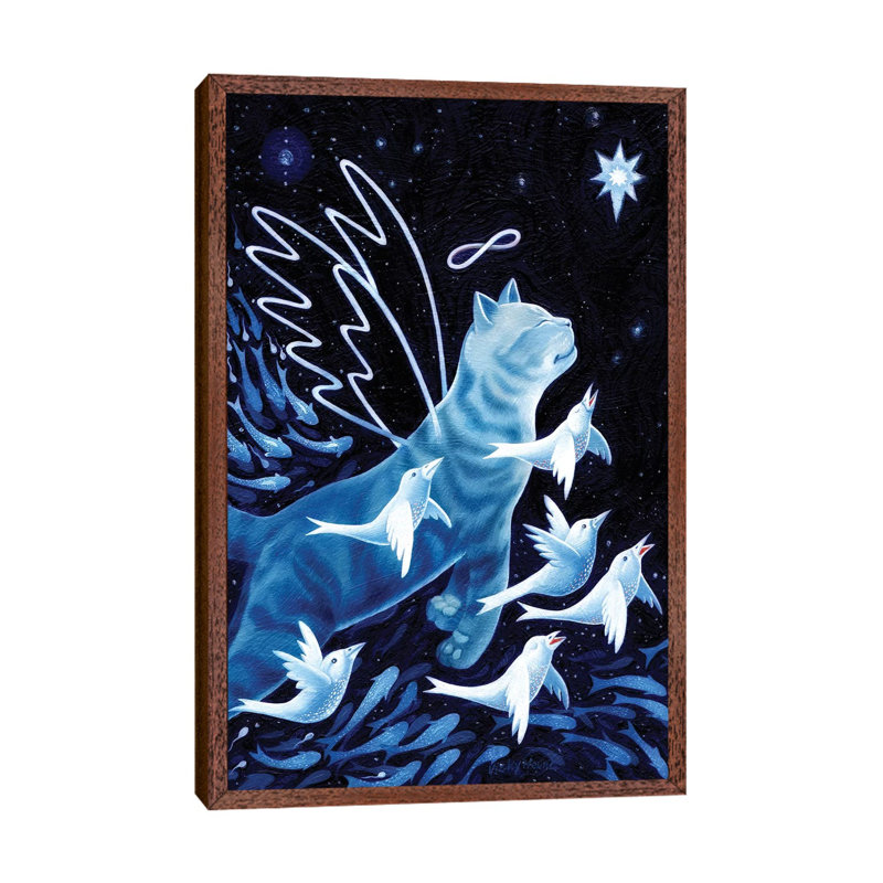 Light Flight by Vicky Mount - Painting on Canvas, 66.04 cm H x 45.72 cm W, Classic Brown Wood Framed