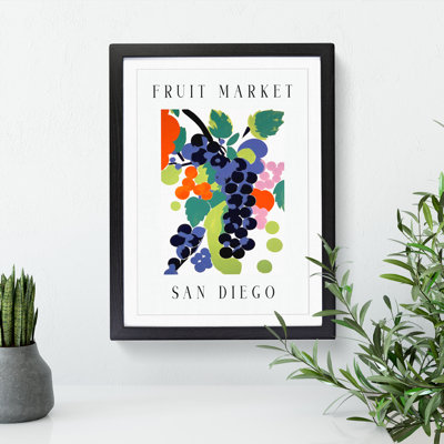 Grapes San Diego Fruit Market Exhibition - Single Picture Frame Print on Wood