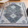 Dalyan Geometric Medallions Machine-Washable Navy/Light Gray Rug