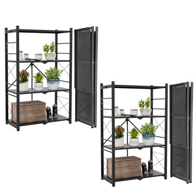 Foldable Greenhouse Shelf, Heavy Duty Steel Wire Storage Shelving Unit