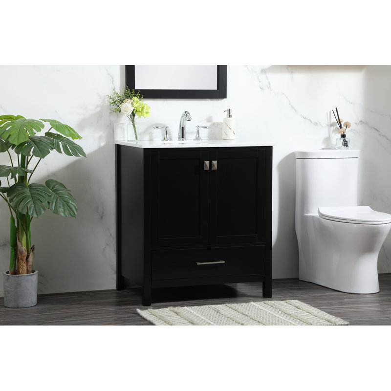 Ensemble de meuble-lavabo simple 30 po, Noir