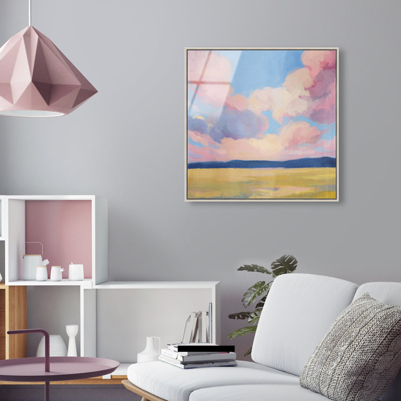 Blushing Sky Print by Oliver Gal, 25" H x 25" W, Silver Floater Frame