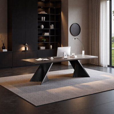 Spacious Desktop and Refined Edges Desk by Orren Ellis