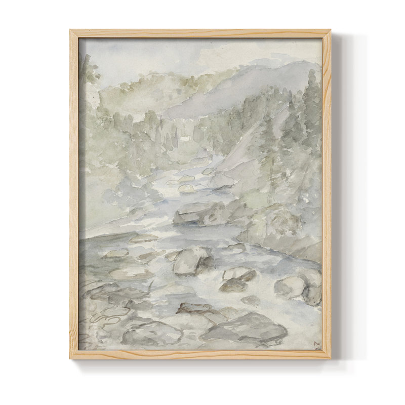 «Vintage Landscape CXVI», reproduction encadrée - bois massif, Naturel, H 30 po x l 24 po
