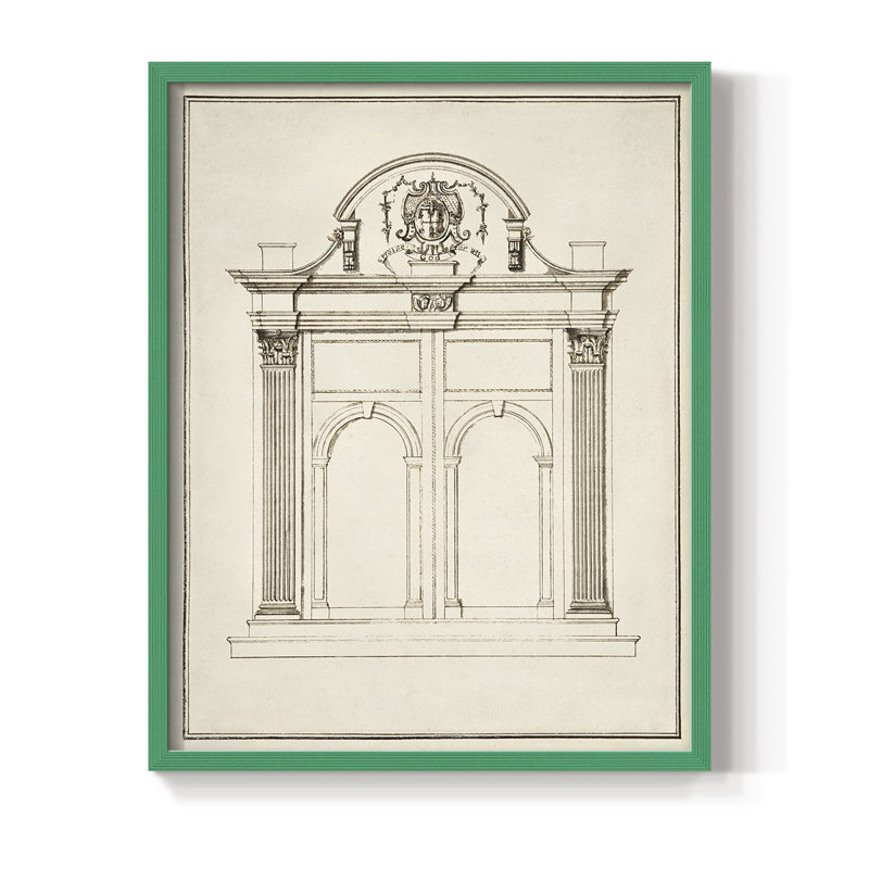 Reproduction encadrée d'entrée - bois massif, H 21 po x l 17 po, Vert